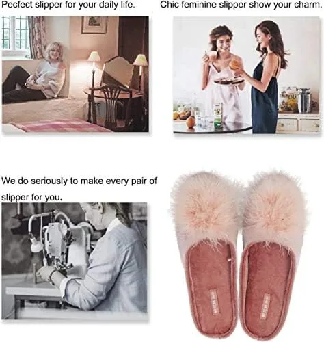 Miniatura 6 de BCTEX COLL - Pantuflas de terciopelo acogedoras para mujer, con espuma viscoelástica, mullida, suela antideslizante, para el hogar y el dormitorio