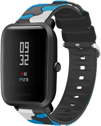 Miniatura 4 de FitTurn Correa de reloj compatible con Huami Amazfit GTS y Amazfit GTR 1.654 in Smart Watch Reemplazo suave estilo camuflaje silicona 0.787 in