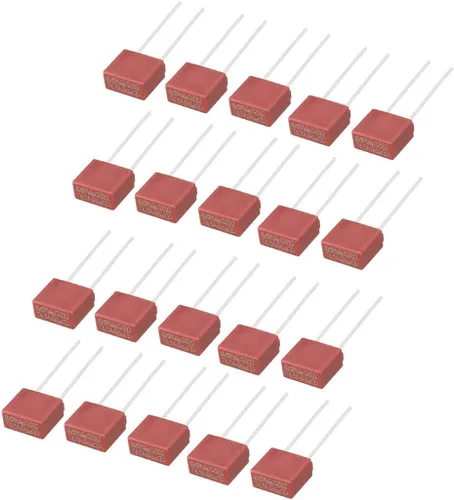uxcell® 20pcs DIP montado en miniatura cuadrado lento golpe micro fusible T6.3A 6.3A 250V rojo