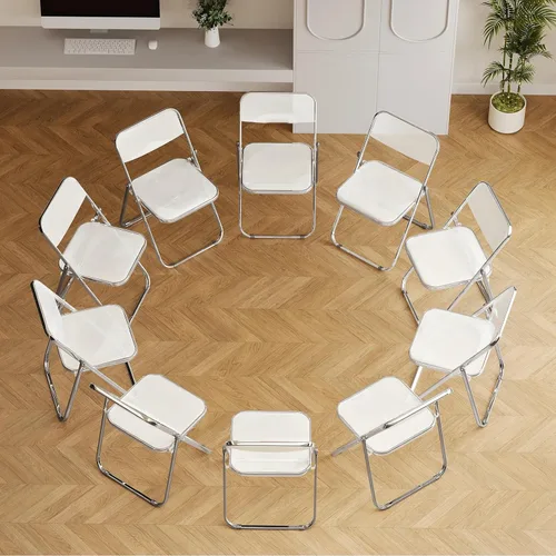 Miniatura 8 de JPBSTO Paquete de 2 sillas plegables de plástico negro, par ejecutivo apilable para oficina, sala de conferencias, área VIP (capacidad de 300 libras)