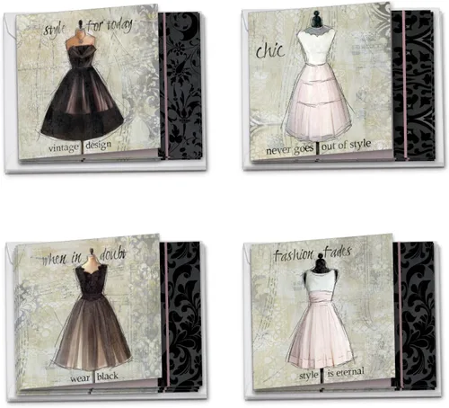 The Best Card Company - 12 tarjetas de notas en blanco surtidas (4 x 5.12 pulgadas) - Tarjetas de notas en caja para todas las ocasiones a granel (4