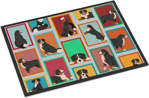 Miniatura 111 de Caroline's Treasures MLM1149MAT - Felpudo rojo Border Collie de 18 x 27 pulgadas, para interiores y exteriores, para entrada, antideslizante, Border