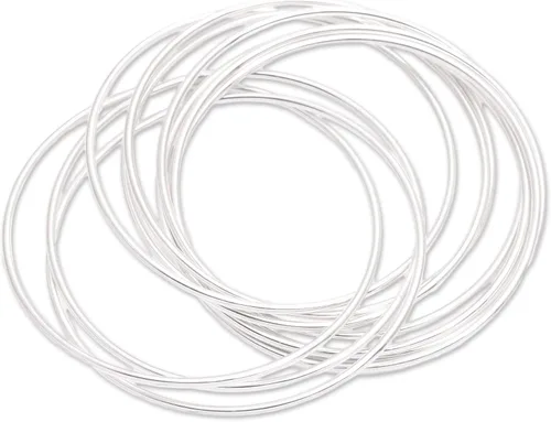 Miniatura 2 de NOVICA Juego de 10 pulseras de plata de ley 925 hechas a mano para mujer, pulseras de plata de moda para mujer, Unión Fortificada, Sin gemas.