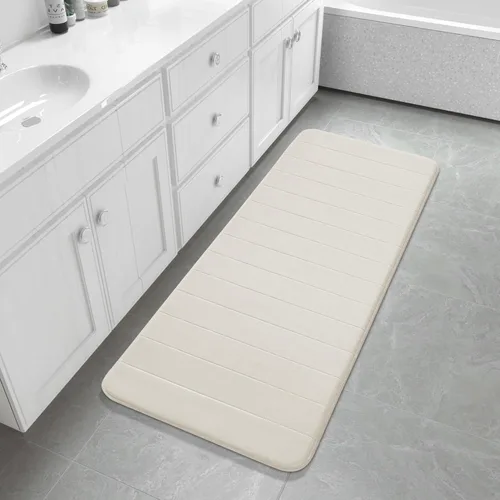 Miniatura 64 de Yimobra Tapete de baño de espuma viscoelástica, súper suave, absorbente, antideslizante, de secado rápido, lavable a máquina, tapete para bañera