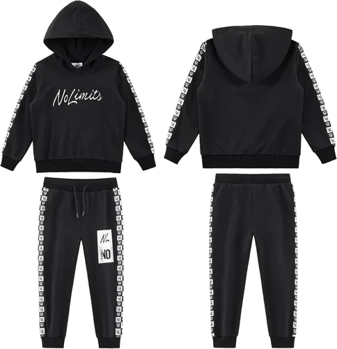 Miniatura 3 de ANOTWENER Ropa deportiva para niños, conjuntos de chándal con capucha, sudadera y pantalones deportivos, 2 piezas, 2 a 8 años