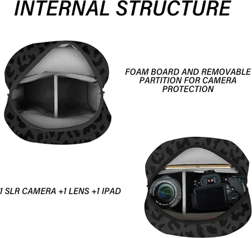 Miniatura 5 de Linda Mochila Pequeña para Cámara con Bolsa de Hombro para Fotógrafo, Bolsa Impermeable para Cámara DSLR Compatible con Nikon Sony, Ligera