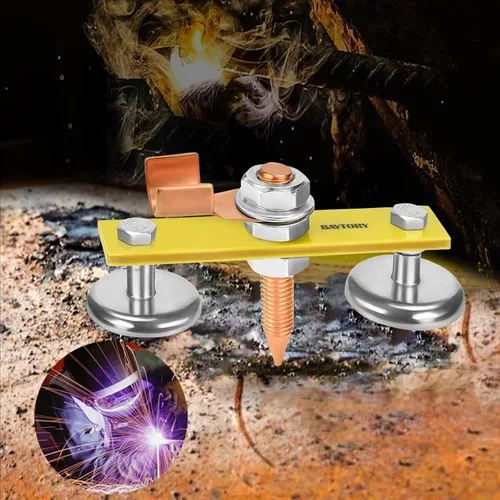 Miniatura 2 de BAYTORY - Herramientas de abrazadera de sujeción magnética de soldadura mejoradas, 2 piezas de cabeza de imán de soldadura gemela, magnetismo fuerte