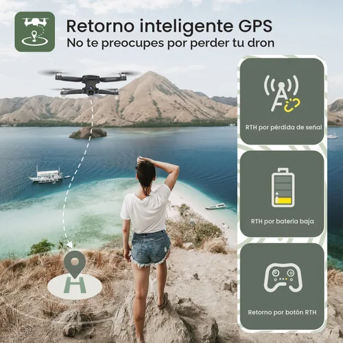 Miniatura 3 de Holy Stone HS175D Drone GPS con cámara 4K para adultos, menos de 8.78 oz, cuadricóptero RC plegable con retorno automático, vuelo de 46 minutos