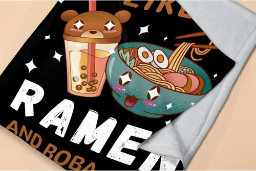 Miniatura 6 de Manta de té Boba de 40 x 50 pulgadas para niños, Just A Girl Who Loves Bubble Tea Fannel, manta de forro polar súper suave, manta de viaje