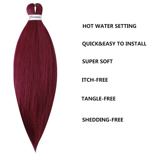 Miniatura 3 de Cabello para trenzar preestirado plateado, 20 pulgadas, 6 paquetes de extensiones de cabello trenzado Ombre preestiradas para mujeres, fibra