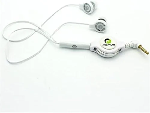 Miniatura 5 de Auriculares retráctiles manos libres con micrófono dual auriculares intrauditivos con cable [0.138 in] [blanco] para iPod Nano 5ª, 7ª