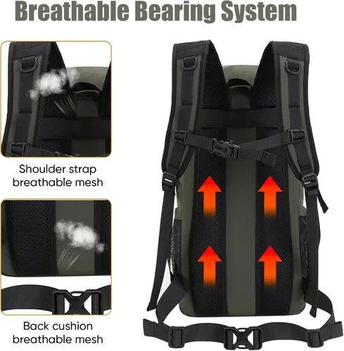 Miniatura 3 de Bseash Mochila de senderismo ligera de 30 L, bolsa de viaje impermeable para deportes al aire libre, mochila para ciclismo, escalada, esquí
