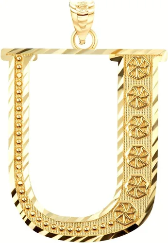 Miniatura 3 de Colgante personalizado de oro amarillo de 10 quilates con letras iniciales A-Z