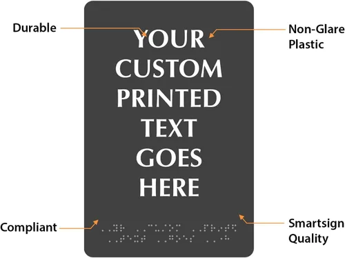 Miniatura 4 de SmartSign Letrero en braille personalizado, vertical, 6 x 9 pulgadas, compatible con la ADA, letrero de plástico resistente para interiores