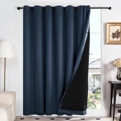 Miniatura 66 de Deconovo Cortinas 100% opacas, cortinas de ventana con aislamiento térmico, paneles reductores de ruido, cortinas de forro negro, con ojales