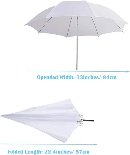 Miniatura 3 de Kit de 4 luces de paraguas para fotografía, 33 pulgadas/33.1 in, paraguas translúcido y reflectante blanco suave para fotografía y estudio de video