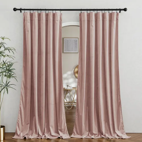 Miniatura 112 de RYB HOME Cortinas de terciopelo verde oliva de 72 pulgadas de largo, cortinas opacas con aislamiento térmico, tratamiento de ventana, decoración