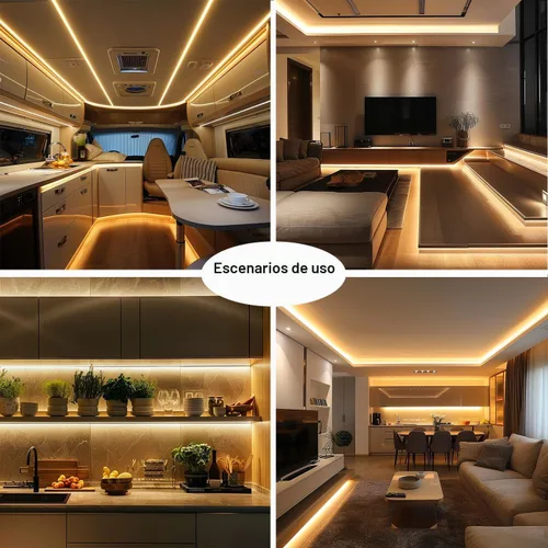 Miniatura 6 de TOPAI Tira de luz LED COB de 12 V, 3000 K, blanco cálido, impermeable, IP65, 480 LEDs/M, súper brillante, 4000 lúmenes, CRI>90, 16.4 pies, sin