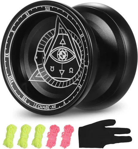 Miniatura 11 de Lixada Yoyo profesional de aluminio competitivo Yoyo Ball Yo Yo regalo con 5 cuerdas de repuesto y guante, ideal para principiantes y para trucos
