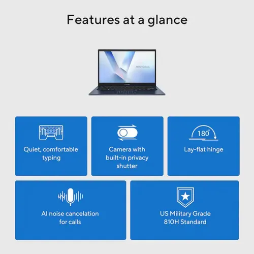 Miniatura 2 de ASUS Vivobook - Laptop FHD de 14 pulgadas para estudiantes y escuelas en casa, Intel Core 5 120U, 8 GB de RAM 256 GB SSD, teclado numérico, Office