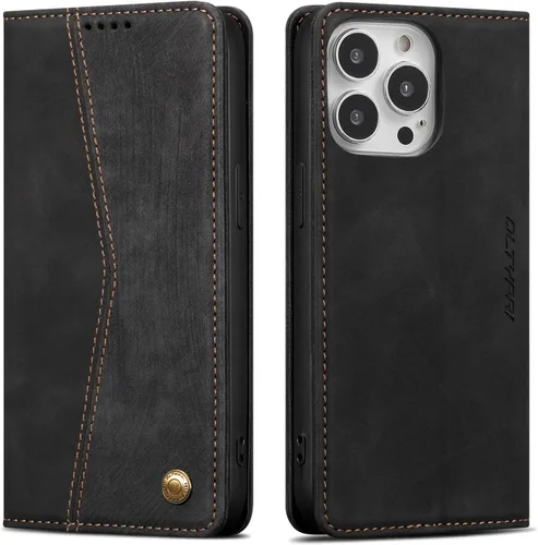 Miniatura 54 de QLTYPRI Para iPhone Air Case Wallet Con Tarjetero, Vintage PU Cuero Kickstand Cierre Magnético A Prueba De Golpes Folio Libro Funda Para IPhone 17