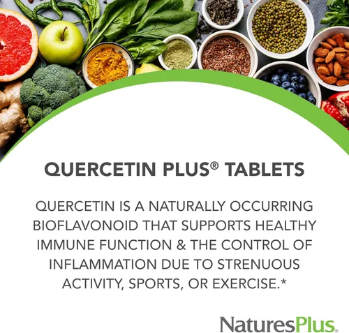 Miniatura 3 de NaturesPlus Quercetina Plus con vitamina C y bromelina - 60 tabletas vegetarianas - Suplemento de alivio de alergias - Apoyo inmunológico