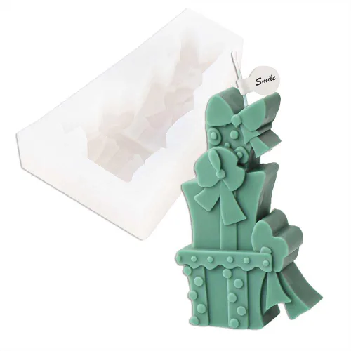Miniatura 2 de Tone Fun Caja de regalo de Navidad, forma de caramelo, moldes de silicona para hacer velas, resina, velas de aromaterapia, jabón de cera hecho a