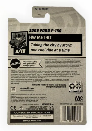 Miniatura 2 de Hot Wheels Ford F-150 2009, Metro 3/10 - Azul