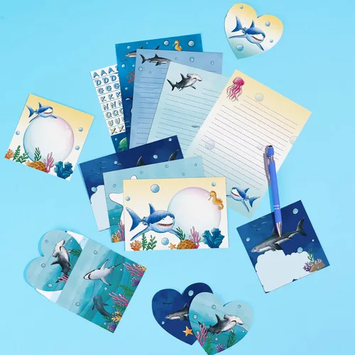 Miniatura 10 de WERNNSAI Juego de 69 cartas y sobres de papelería, unicornio para niños, papel de escritura y sobre, regalos de cumpleaños de Navidad para niñas