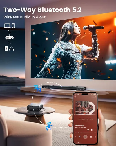 Miniatura 6 de [Google TV oficial] Proyector inteligente 4K compatible con WiFi y Bluetooth, aplicaciones oficiales integradas, GoogIe Voice, proyector