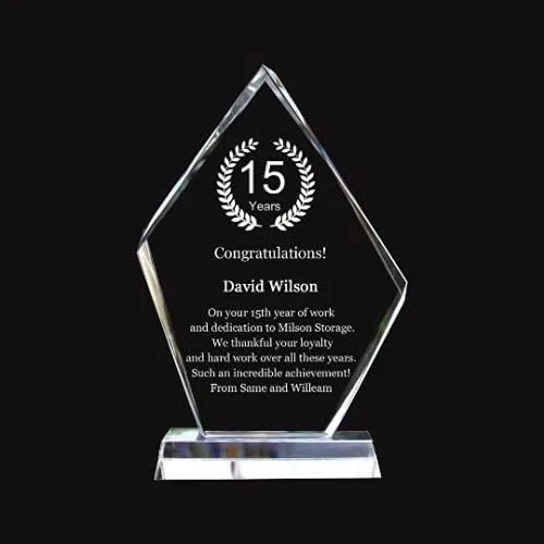 Placa de regalo de agradecimiento de cristal personalizada, premio del empleado, agradecimiento de jubilación, regalo único de jubilación para
