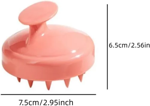 Miniatura 4 de Masajeador de cuero cabelludo para el cuero cabelludo, cepillo de silicona suave, cepillo de champú, exfoliante del cuero cabelludo para el 1PC-Rojo
