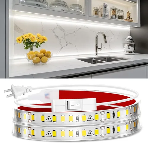 Miniatura 11 de maylit Tira de Iluminación LED para Debajo del Gabinete con Enchufe de 48 pulgadas, Barra de Luz LED Pequeña Ultra Brillante, 2700K Blanco Cálido
