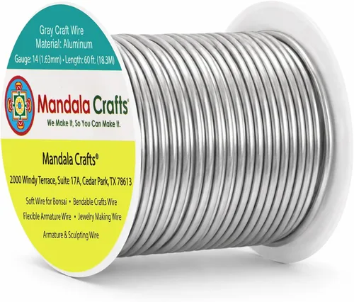 Miniatura 273 de Mandala Crafts - Alambre de aluminio anodizado de 8 calibre para hacer joyas - 9.75 m de alambre flexible negro colorido - Flexible para bonsái