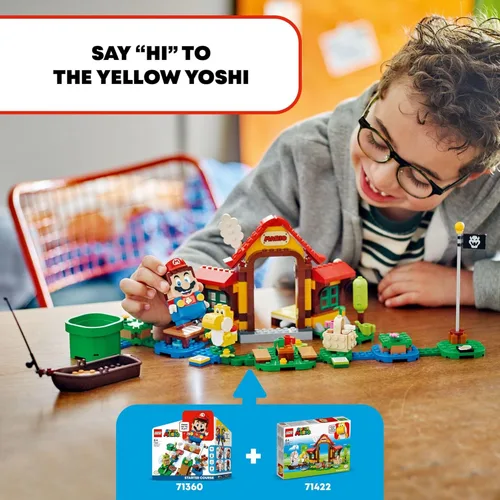 Miniatura 3 de LEGO Super Mario Picnic at Mario's House - Juego de expansión 71422, juego coleccionable con figura amarilla de Yoshi, juguete de juego