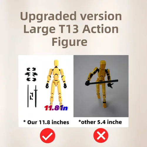 Miniatura 2 de Figura de acción T13 ensamblada, Figura de acción T13 impresa en 3D grande de 11.8 pulgadas, Figura de acción Titan 13, Figura de acción Dummy 13