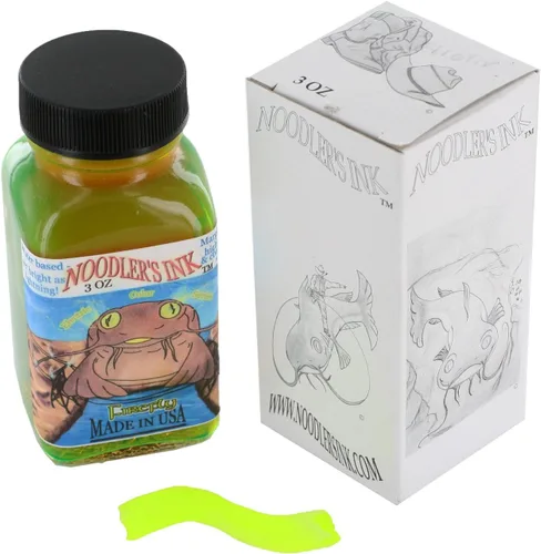 Tinta Noodler's Ink para plumas estilográficas, 3 oz, amarillo (Highlighter Firefly Yellow)