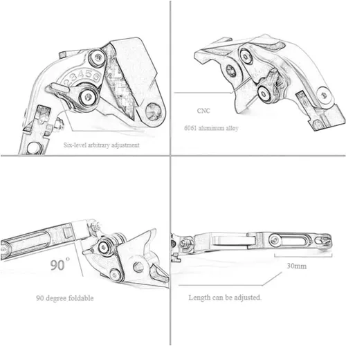 Miniatura 3 de Motorcycle Brake Clutch for YA&MAHA FZ-8 2011-2020 Motorcycle Accessories Clutch Brake Lever Extendable Folding Adjustable Levers