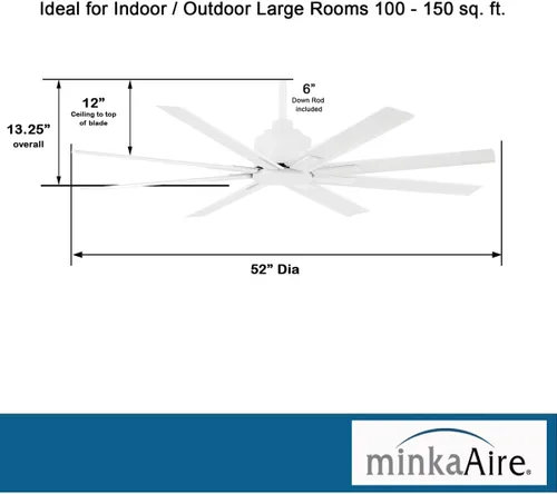 Miniatura 3 de MINKA-AIRE F896-52-WHF Xtreme H2O Ventilador de techo para exteriores de 52 pulgadas, blanco plano
