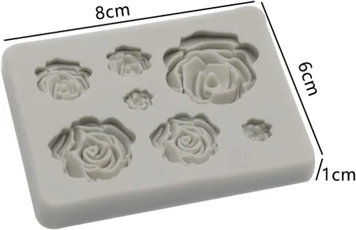 Miniatura 4 de Tvoip Molde de silicona de flor de rosa, 2 piezas, molde de fondant, herramientas de decoración de pasteles, molde de chocolate, para hornear