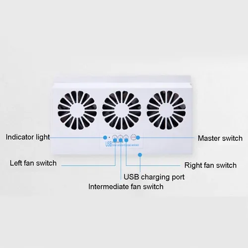 Miniatura 6 de Ventilador de escape de automóvil de energía solar, ventilador de escape de ventana de automóvil, ventilador de ventilación automática, ventilador