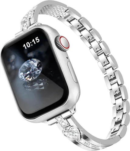 Miniatura 9 de VISOOM Bracelet Compatible for Series 11/10/9/8/se Apple Watch Band 46/45/44/42/41/40/38mm Series 7/SE Women Dressy Luxury Wristband Jewelry Metal