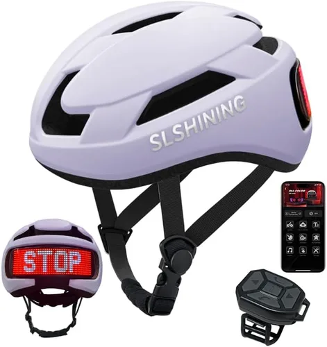 Miniatura 10 de Casco de bicicleta, programa de aplicación inteligente, casco de bicicleta con luz recargable USB, luz trasera de montaña para adultos y hombres