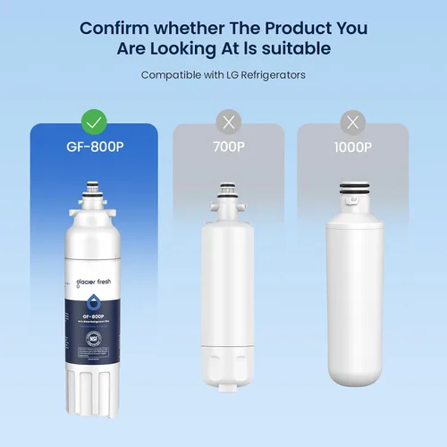 Miniatura 2 de GLACIER FRESH Repuesto para filtro de agua y filtro de aire para refrigerador LT800P, compatible con LG LT800P, LT800PC, LSXS26326S, Kenmore 46-9490