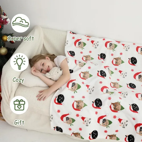 Miniatura 5 de Manta para niños Softan para niñas y niños, manta de franela cálida y suave para niños pequeños para sofá, sofá cama, manta de franela suave y Gato