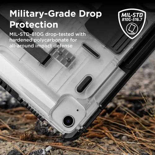 Miniatura 7 de PIVOT A22A - Funda resistente para iPad (A16), iPad (10ª generación), protección de grado militar con sistema de montaje universal y soporte, piloto
