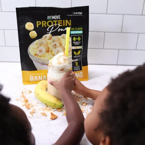 Miniatura 6 de Just Move Protien - Proteína de Pudín de Plátano - Vegana (a Base de Plantas), Orgánica, Sin Lácteos, Sin Soja, Sin Gluten, Keto, Sin Maní, 20g