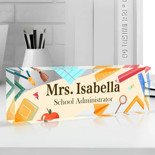 Miniatura 35 de Placa de nombre personalizada para escritorio, placa de nombre de escritorio de acrílico personalizada, regalos de agradecimiento a los empleados