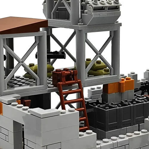 Miniatura 7 de Conjunto de bloques de construcción de base militar ZHX para accesorios de guerra de minifiguras del ejército, torre de guardia de base de defensa