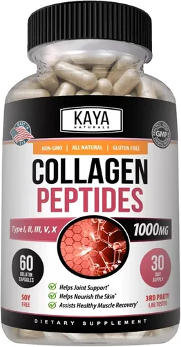 Miniatura 10 de Kaya Naturals Polvo complejo de péptidos de colágeno múltiple para mujeres y hombres, vital para el cabello, la piel, las uñas